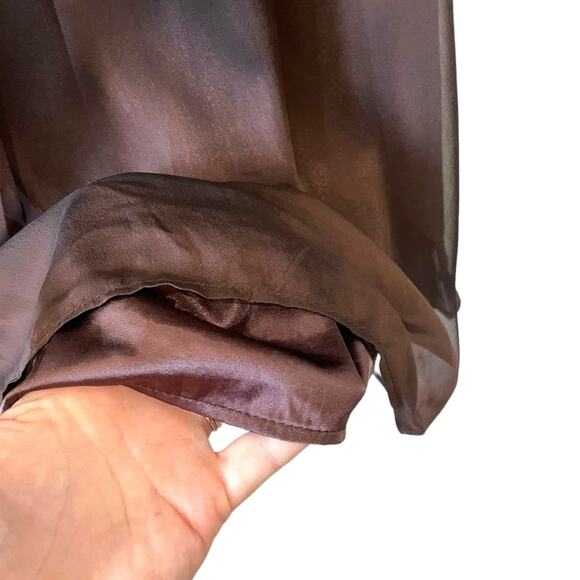 Belsoie Brown Strapless Gown Size 4 Empire Waist Flowy Formal wedding - Picture 5 of 7